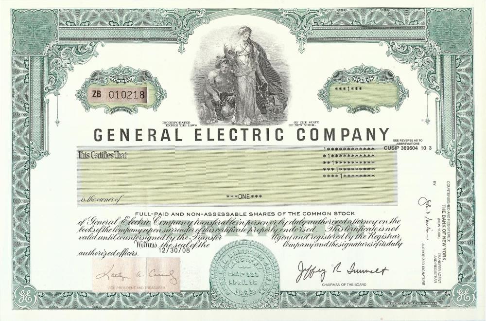 general-electric-stock-certificate